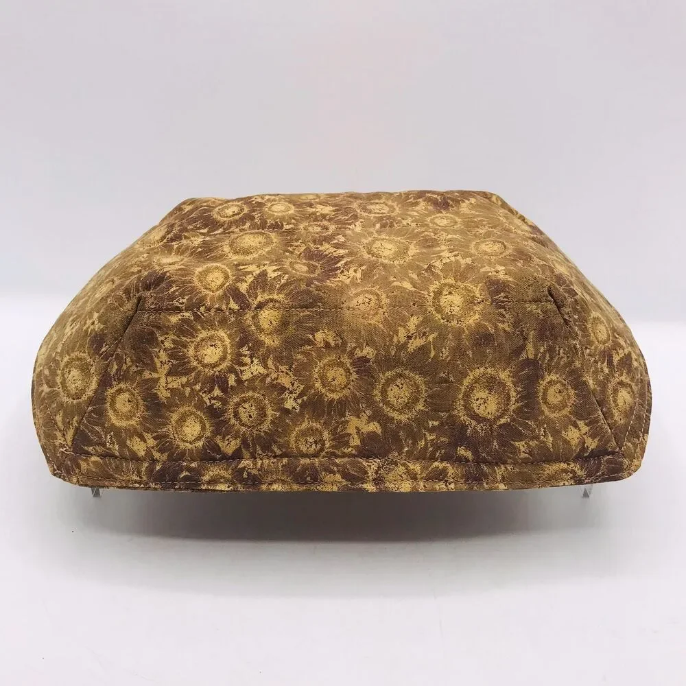 Reversible Microwave Cozie For Takeout Containers Cottage Floral Neutral Brown